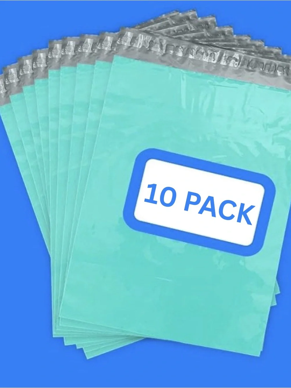 Aqua Blue Polymailers Bag - 10 Pack